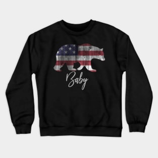 Baby Bear 4th of july flag american Crewneck Sweatshirt